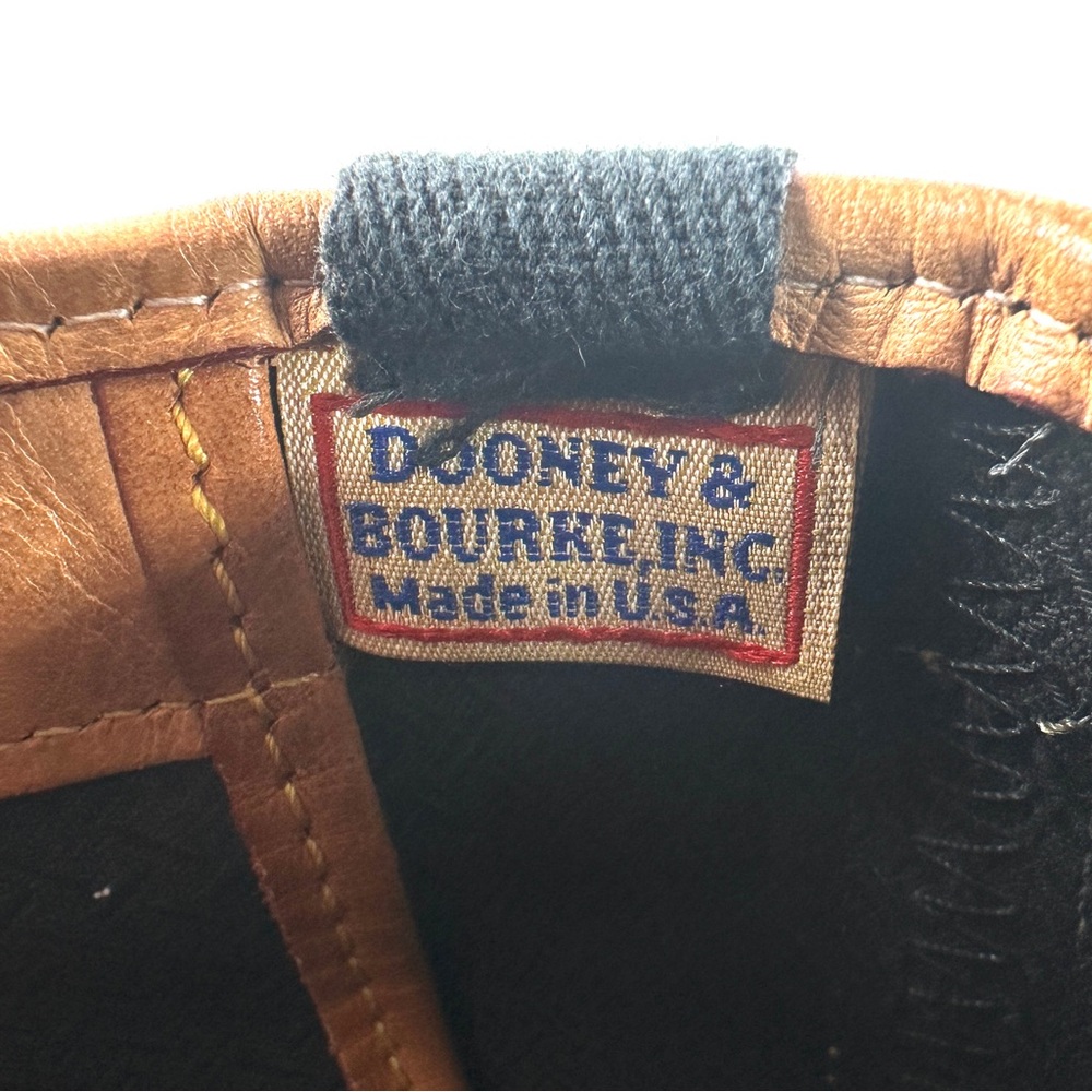 Dooney Bourke Vintage Brown Cotton Small Bucket Shoulder Bag Brown Leather Trim - Picture 9 of 12
